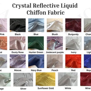 Crystal liquid Chiffon Fabric Iridescent Reflective Chiffon Fabric By The Yard for decorations, dress, and more