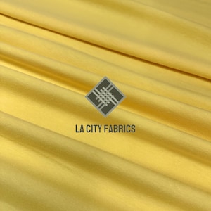 Sun Yellow Jersey Knit Cotton Spandex Fabric By The Yard 4 Way Stretch Fabric for clothing, shirts, dress 60” Wide
