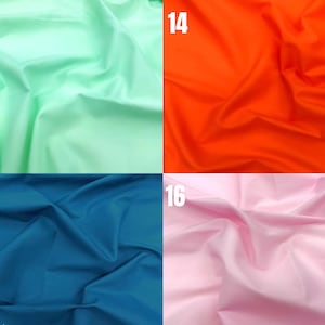 Cotton Polyester Broadcloth Fabric | Mint | Orange | Peacock | Pink