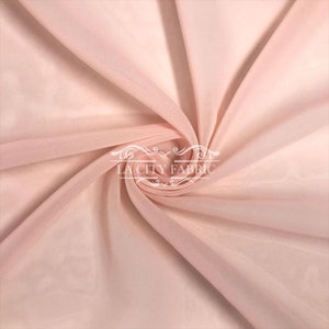 Blush Solid Chiffon Fabric By The Yard / Sheer Fabric / Soft Polyester Chiffon Fabric / Wholesale Price