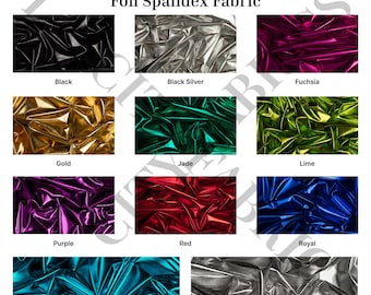 Tejido metálico elástico en 4 direcciones cortado a medida Tejido de spandex brillante en toda la superficie