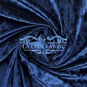 Tecido de veludo azul marinho amassado, elastano, tecido de veludo elástico por metro, vestido de veludo de 60” de largura, toalha de mesa de veludo