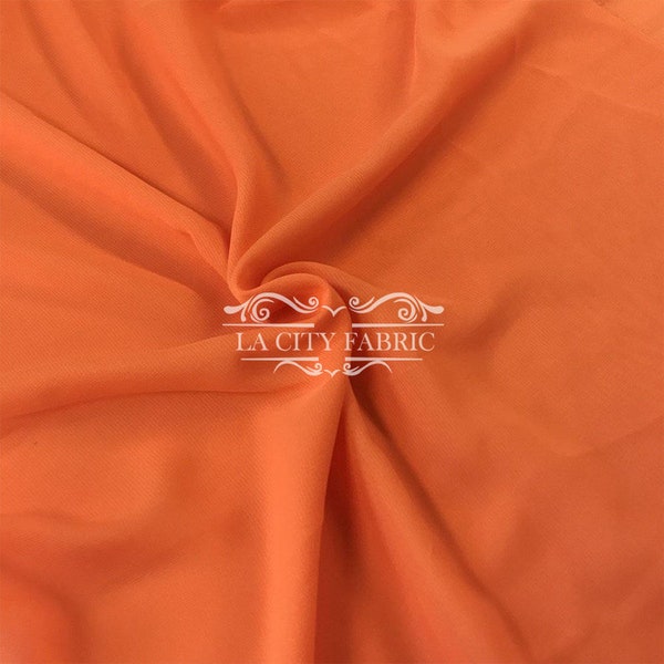 Orange Solid Chiffon Fabric By The Yard / Sheer Fabric / Soft Polyester Chiffon Fabric / Wholesale Price