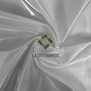 White Reflective Bridal Satin by the yard Fabric Liquid Iridescent Satin Fabric Thick Shiny Satin Dress