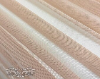 Beige Stretch Power Mesh Meterware | 4-Wege-Stretch Nylon Elasthan | 60 ”breites weiches Netzgewebe