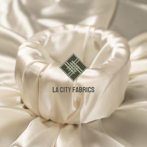 Ivory Luxury 2 Way Stretchy Silky Satin Fabric By the Yard On Spandex Fabric Shiny Thick Satin Fabric (60” wide) Dresses