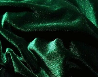 HUNTER GREEN_Soft Quality Stretch Velvet Fabric By The Yard_ 58" wide_ Super Soft_ Light Weight_ Used for Dress,Decorations,Clothing, sewing