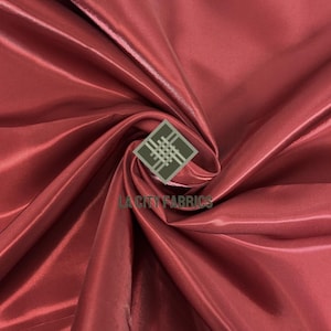 Wine Red Reflective Bridal Satin by the yard Fabric Liquid Iridescent Satin Fabric Thick Shiny Satin Dress