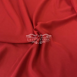 Tela de gasa sólida roja cortada a medida / Tela transparente / Tela de gasa de poliéster suave / Precio al por mayor