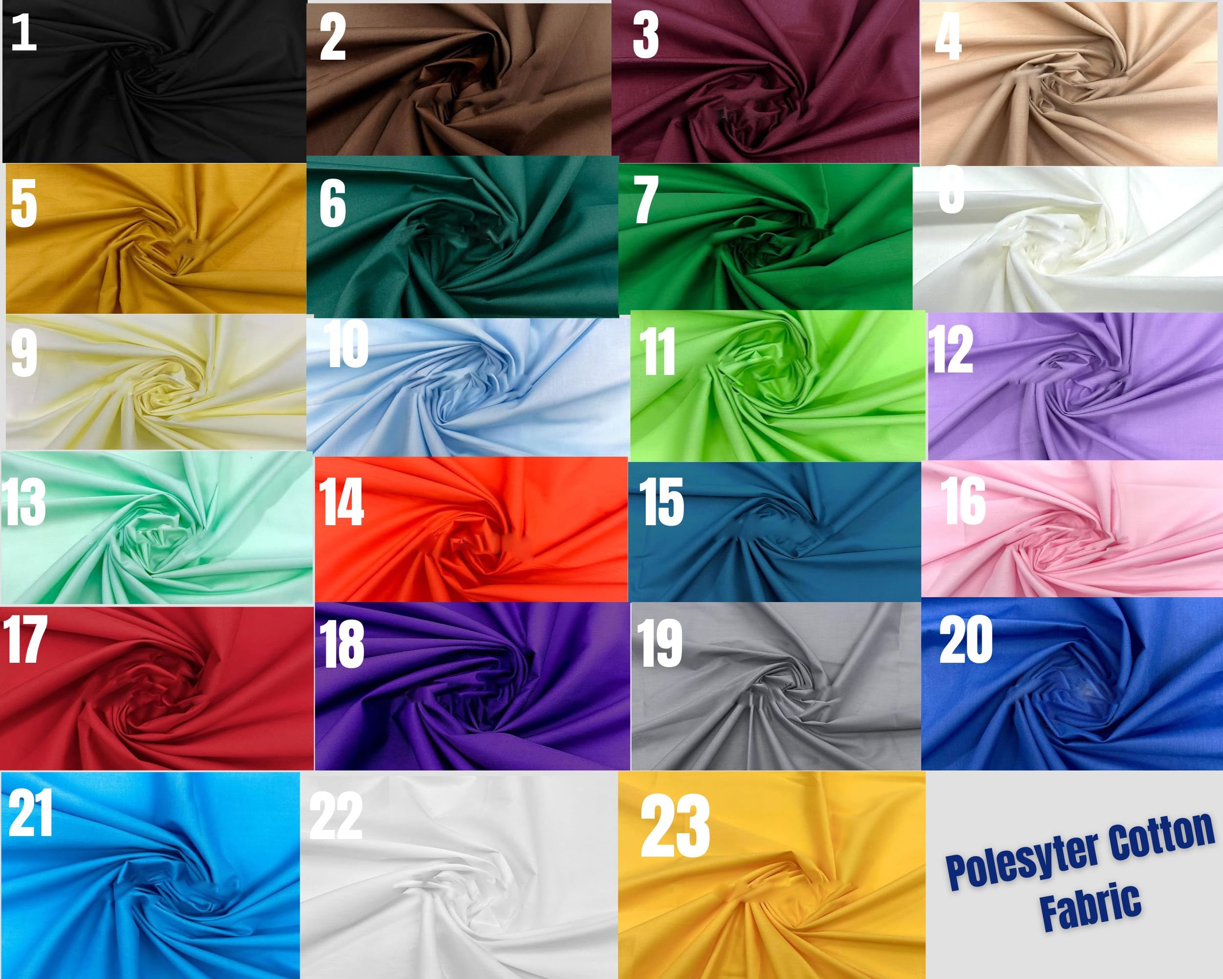 Cotton Fabric By The Yard (60” Wide) | Soft Fabric | Cotton Polyester Broadcloth Fabric | Sewing, Bedding, Curtains