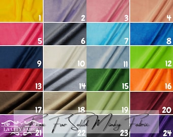 Faux Fur Solid Minky Fabric By The Yard | Super Soft | 2 Way Stretch Minky Fabric for Blanket, Clothing, Decoration