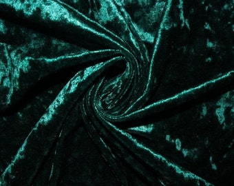 2019 Emerald By The Yard/Stretch Crushed Velvet Fabric 58"/60"/By The Yard/For Dresses/Tops/Short/Skirts/Boots/Bags/Decoration/