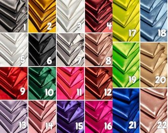 Tissu satiné extensible soyeux et brillant dans 4 directions | Tissu polyester spandex par cour | Tissu satiné épais