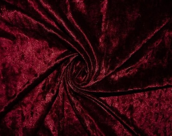 2019 Burgundy By The Yard/Stretch Crushed Velvet Fabric 58"/60"/By The Yard/For Dresses/Tops/Short/Skirts/Boots/Bags/Decoration/