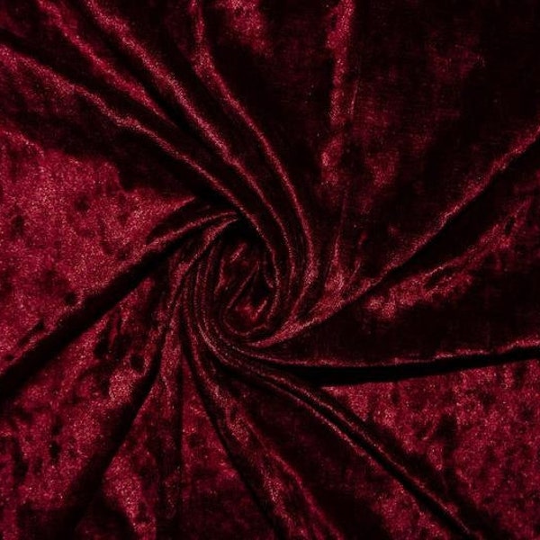 2019 Burgundy By The Yard/Stretch Crushed Velvet Fabric 58"/60"/By The Yard/For Dresses/Tops/Short/Skirts/Boots/Bags/Decoration/