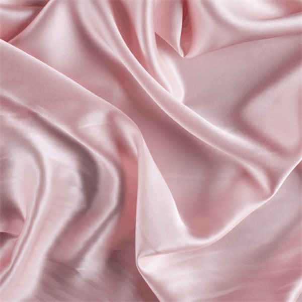 French (PINK) Charmeuse Stretch Silky Soft Satin Sold By The Yard Fabric 60 Wide Inches  Used for Decorations, Clothing,Wedding, Dresses.