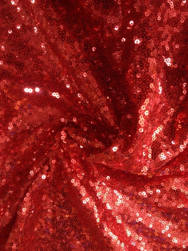 Fabulous Red///spangle/glitz Sequins Fabric/linens 55 | Etsy