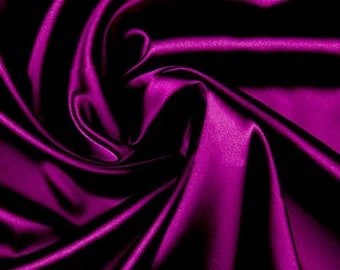 French ( Jw PURPLE) Charmeuse Stretch Silky Soft Satin Sold By The Yard Fabric 60 Wide Inches  Used for Decorations, Clothing,Wedding, Dress