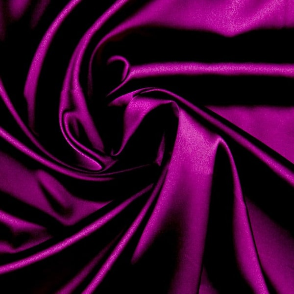 French ( Jw PURPLE) Charmeuse Stretch Silky Soft Satin Sold By The Yard Fabric 60 Wide Inches  Used for Decorations, Clothing,Wedding, Dress