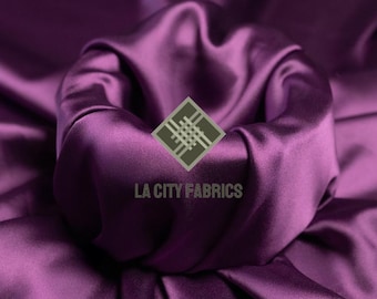 Purple Luxury 2 Way Stretchy Silky Satin Fabric By the Yard On Spandex Fabric Shiny Thick Satin Fabric (60” wide) Dresses