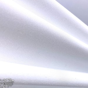 White Shiny 4 Way Stretch Nylon Spandex Fabric By The Yard | 58” Width | Ultra Soft and smooth | Swimwear Spandex Fabric