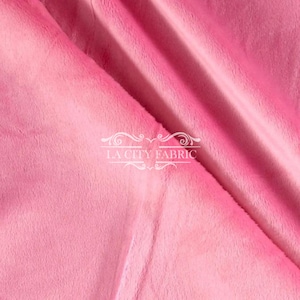 Tela Minky lisa de color rosa cortada a medida, pelo de 3 mm, suave y cómoda, 60" de ancho, tela de piel sintética afelpada, se utiliza para mantas y más.