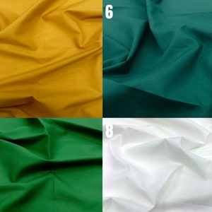 Cotton Polyester Broadcloth Fabric | Gold | Hunter Green | Kelly Green | Ivory