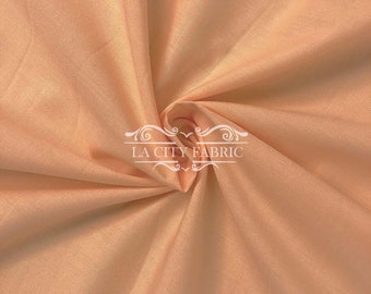 Peach Solid Poly Cotton Broadcloth Fabric by the Yard | By the Roll | Soft and High-Quality Cotton Fabric | Wholesale Price Fabric