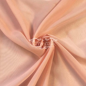 Peach Solid Chiffon Fabric By The Yard / Sheer Fabric / Soft Polyester Chiffon Fabric / Wholesale Price