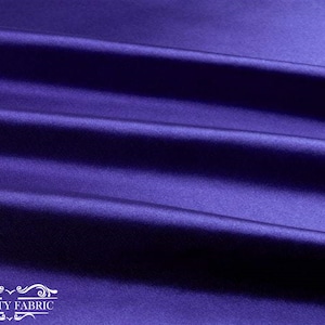 Purple Thick Satin Fabric By The Yard | Bridal Satin Fabric Silky and Smooth Fabric for Decoration, Tablecloth, Dresses