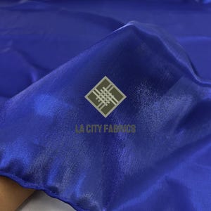 Royal Blue Crystal liquid Chiffon Fabric Iridescent Reflective Chiffon Fabric By The Yard for decorations, dress, and more