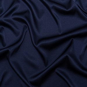 French(NAVY BLUE)Charmeuse Stretch Silky Soft Satin Sold By The Yard Fabric 60 Wide Inches Used for Decorations, Clothing,Wedding,Dress
