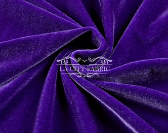 Paarse Stretch Velvet Stof op maat gesneden _ 4 Way Stretch Spandex Stof _ Dikke en Zachte Stof