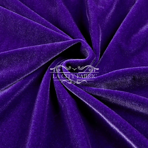Purple Stretch Velvet Fabric by the Yard _ 4 Way Stretch Spandex