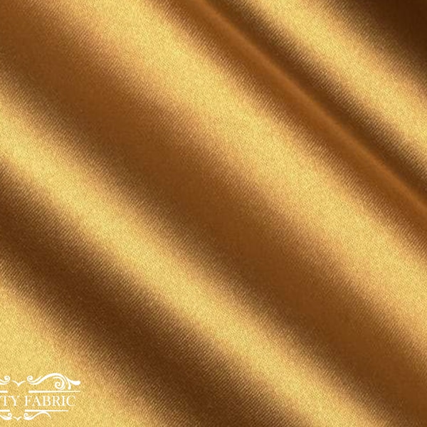 Antique Gold Thick Satin Fabric By The Yard | Bridal Satin Fabric Silky and Smooth Fabric for Decoration, Tablecloth, Dresses
