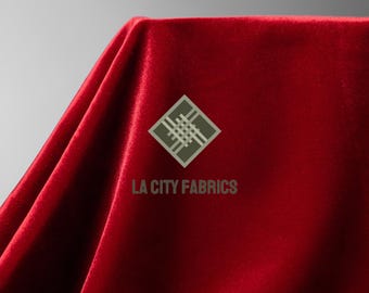 Red Plush Royal Velvet Upholstery Fabric by the Yard – Durable Soft Fabric for Furniture, Cushion Covers, Drapery, and Interior Decor