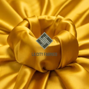 Mustard Gold Luxury 2 Way Stretchy Silky Satin Fabric By the Yard On Spandex Fabric Shiny Thick Satin Fabric (60” wide) Dresses