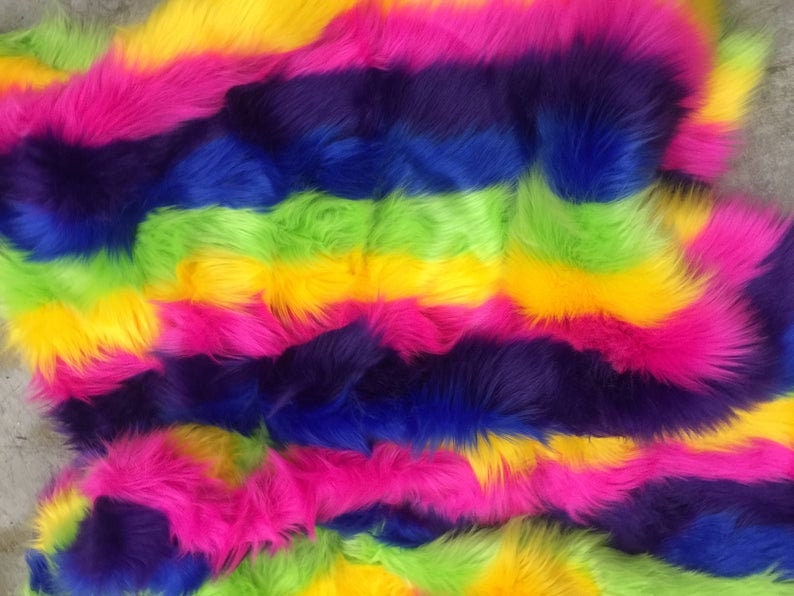 Rainbow//BY The Yard//Fur Coats Fur Clothing Blankets Bed | Etsy