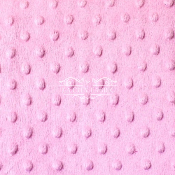 New Light Pink Minky Fabric By The Yard / 4 Way Stretch Minky Fabric / Polka Dimple Dot Minky Fabric / Soft Fabric