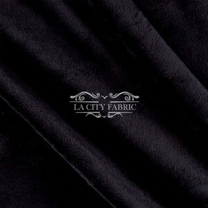Black Solid  Minky Fabric By The Yard _ 3mm Pile Soft and Snuggly 60" Width Plush _ Faux Fur Fabric _ Used for Blanket and more