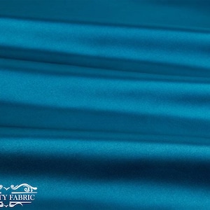Puchi Teal Thick Satin Fabric By The Yard | Bridal Satin Fabric Silky and Smooth Fabric for Decoration, Tablecloth, Dresses