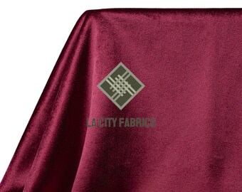 Burgundy Plush Royal Velvet Upholstery Fabric by the Yard – Durable Soft Fabric for Furniture, Cushion Covers, Drapery, and Interior Decor