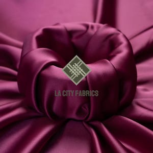 Magenta Luxury 2 Way Stretchy Silky Satin Fabric By the Yard On Spandex Fabric Shiny Thick Satin Fabric (60” wide) Dresses