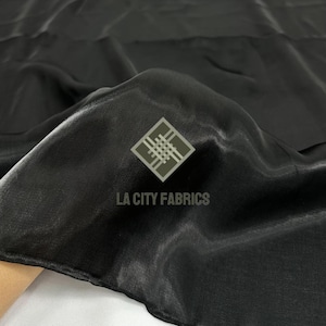 Black Crystal liquid Chiffon Fabric Iridescent Reflective Chiffon Fabric By The Yard for decorations, dress, and more