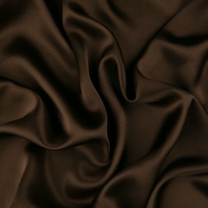 French(BROWN)Charmeuse Stretch Silky Soft Satin Sold By The Yard Fabric 60 Wide Inches Used for Decorations, Clothing,Wedding,Dress