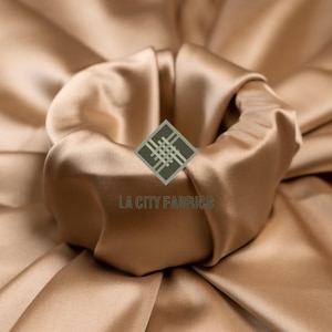 Champagne Luxury 2 Way Stretchy Silky Satin Fabric By the Yard On Spandex Fabric Shiny Thick Satin Fabric (60” wide) Dresses