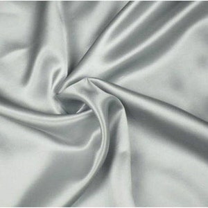 5 Meter SILBER Charmeuse Satin Stoff 160&quot; Breite Lagerware für Brautkleider/ Dekorationen/Drapes/Basteln