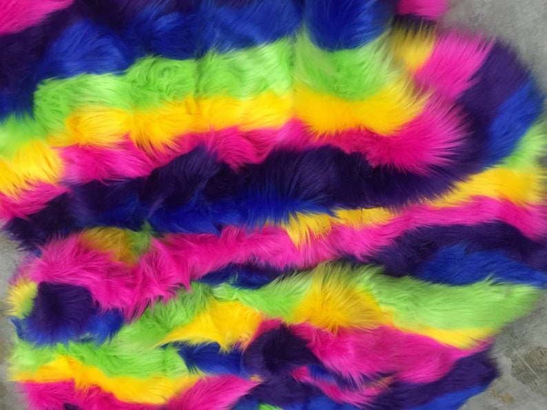Rainbow//BY The Yard//Fur Coats Fur Clothing Blankets Bed | Etsy