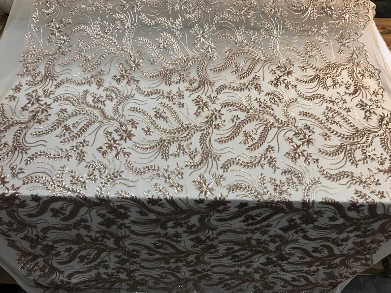 LACTYFABRIC Luxurious Sequins 4 way stretch by the yardNew Champagnetablecloths customs,runner,wedding,decorations,dresses night gowns