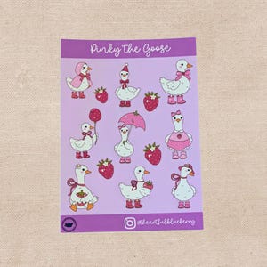 Feuille d'autocollants mignons d'oie || Stickers agenda